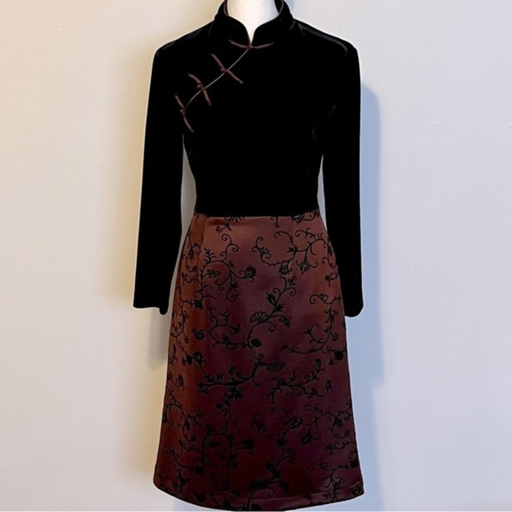 Embossed velvet chiongsam/qipao dress